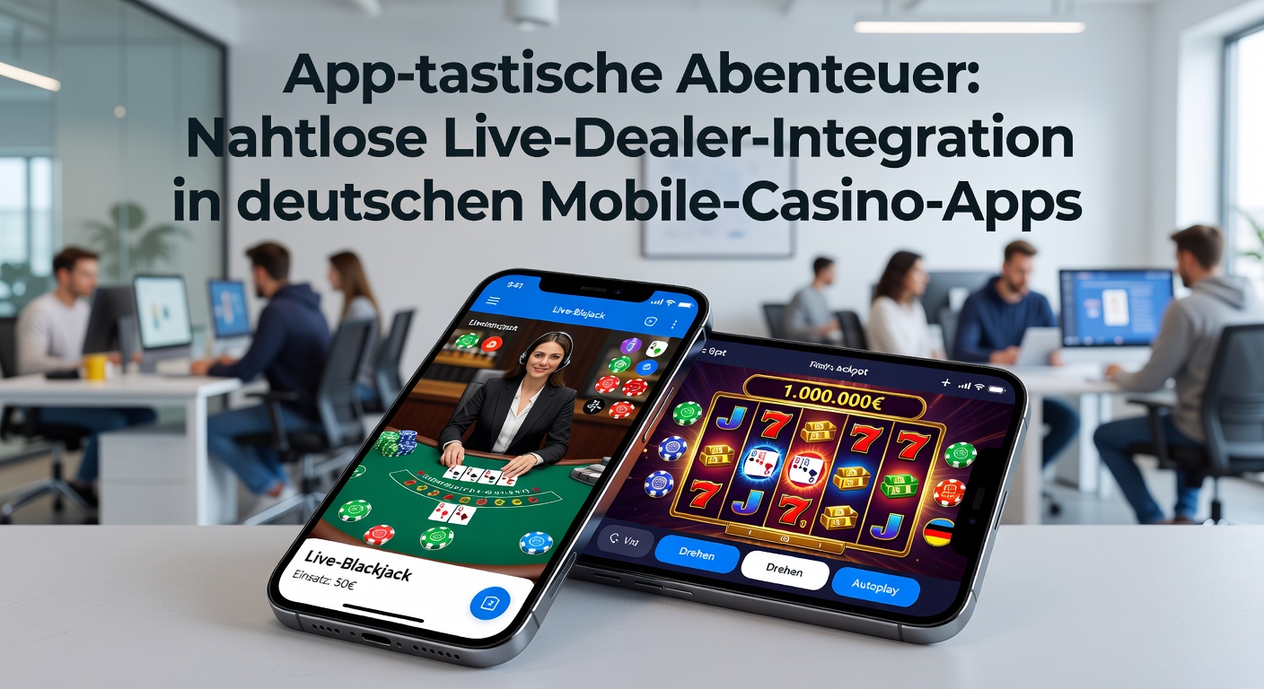 Smartphone mit laufender Live-Dealer-App auf einem Tisch, umgeben von Casino-Elementen wie Karten und Chips, die die Mobilität der Spiele hervorhebt