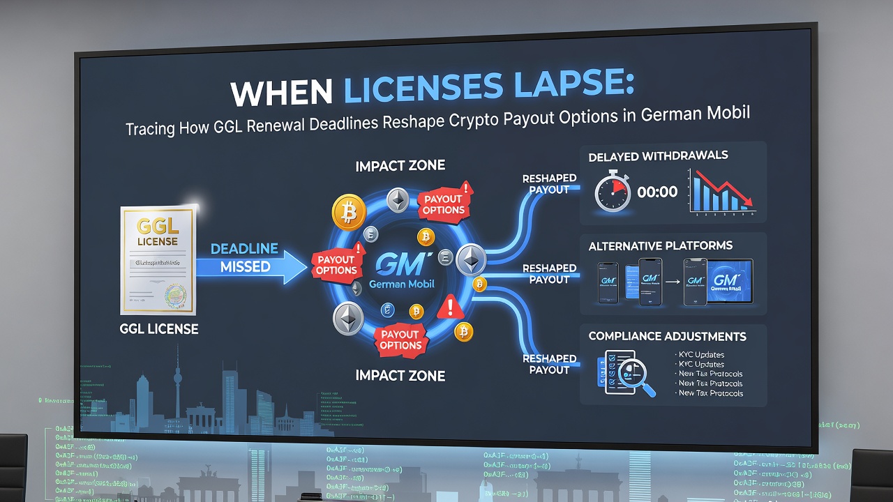 Darstellung mobiler Casino-Apps mit Krypto-Optionen unter GGL-Aufsicht
